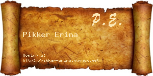 Pikker Erina névjegykártya